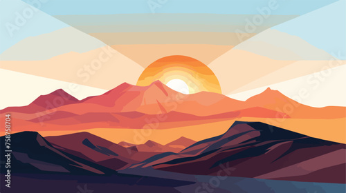 View of mountain during sunset illustration