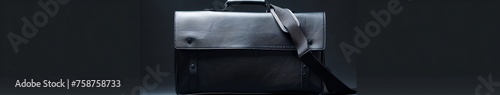 Fashionable Leather Briefcase with Strap Generative AI