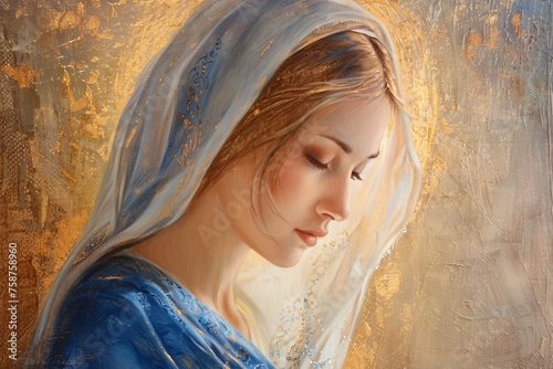 Mary Magdalene A Golden Glow Generative AI photo