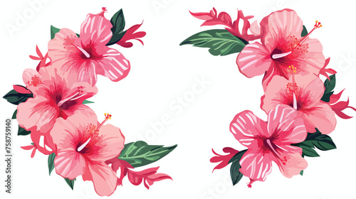 Watercolor illustration of hibiscus flower 