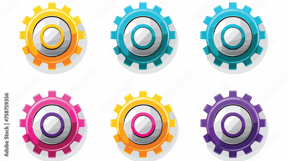 Web Settings Icon flat vector isolated on white background