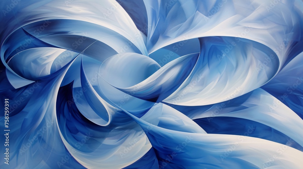 Flower Power A Blue and White Abstract Artwork Generative AI Flower Power A Blue and White Abstract Artwork Generative AI