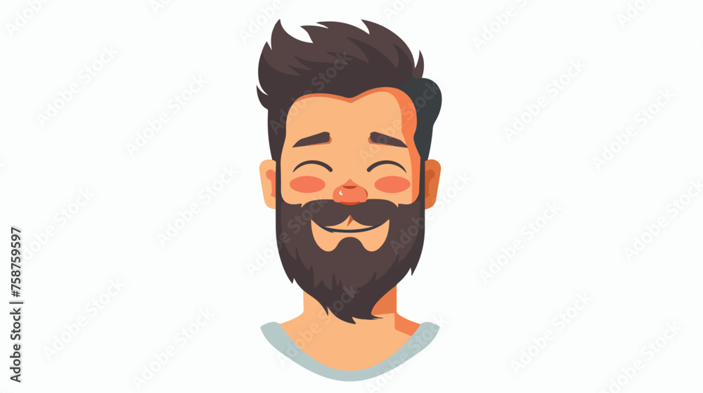 Winking man. Funny person. Face of man with beard.