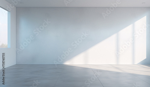 3D rendering of white interior space background for product display concept illustration © lin