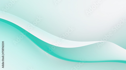 Abstract 3D curve shape gradient green white background.