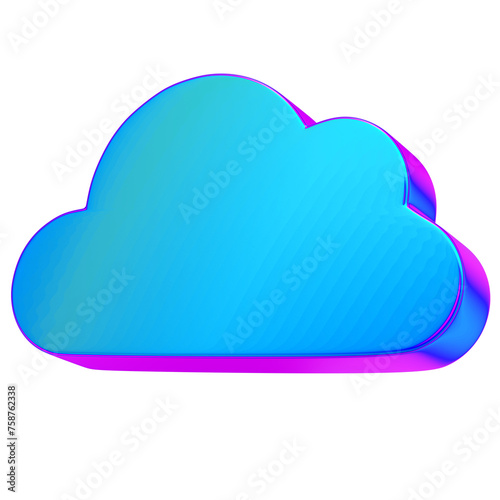 3D rendering cloud holographic illustration (ID: 758762338)