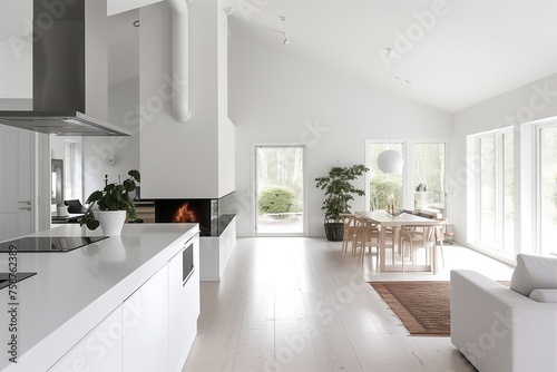 Futuristic minimalism meets Scandinavian coziness in a sleek country home nestled in Sweden.