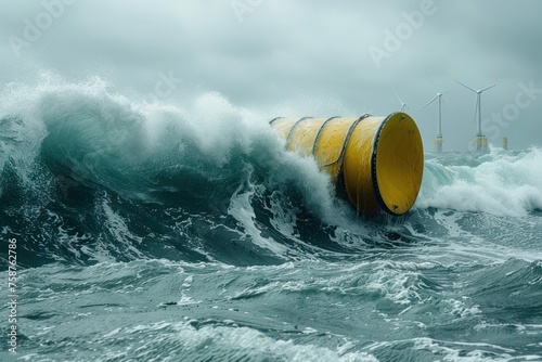 Wave and tidal energy farms capturing the power of the ocean in innovative installations