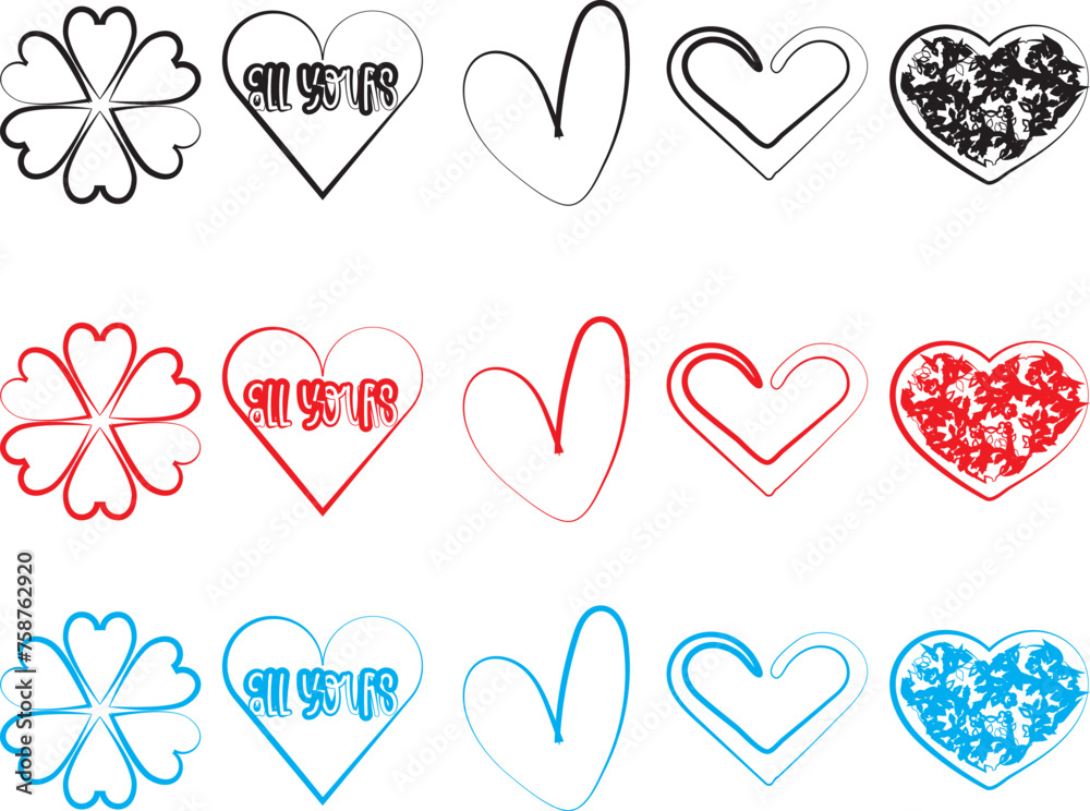Love illustration.Red heart design icon flat.Modern flat valentine love sign.symbol for web site design, button to mobile app. Logo heart Bun dle Heart ,