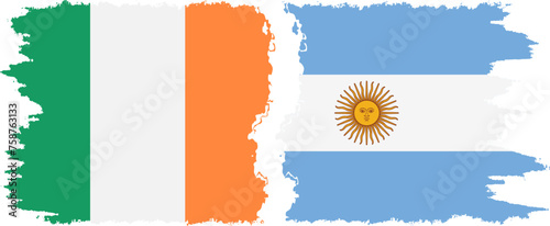 Argentina and Ireland grunge flags connection vector photo