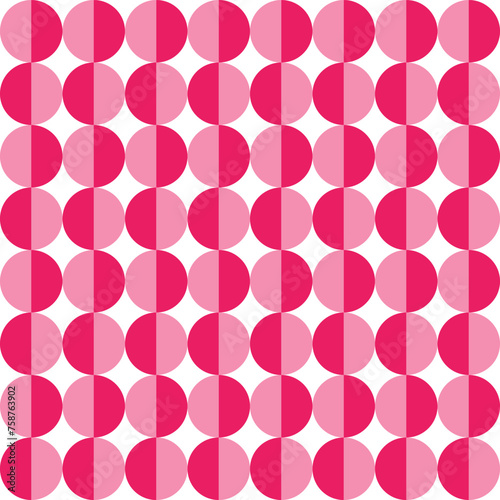 Pink shade circle pattern. Circle vector seamless pattern. Decorative element, wrapping paper, wall tiles, floor tiles, bathroom tiles.