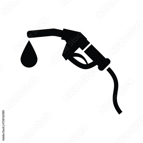 Gasoline pump nozzle flat vector icon
