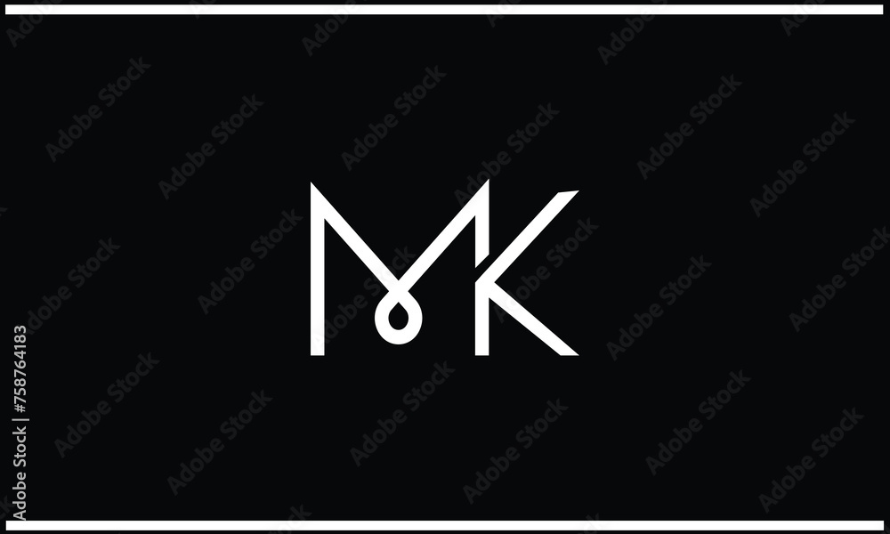 MK, KM ,K, M, Abstract Letters Logo monogram