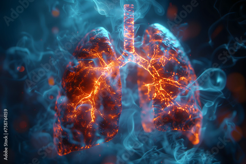 Computer Generated Image of Human Lungs photo
