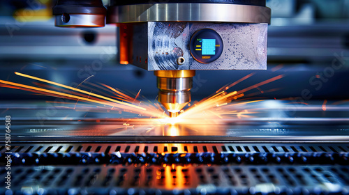 Industrial Laser Cutting Technology, Precision Manufacturing with Steel, Engineering Equipment in Action