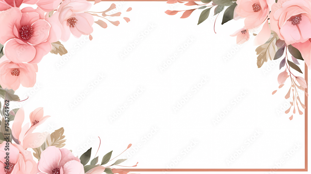 Fototapeta premium Painting watercolor floral background illustration floral nature
