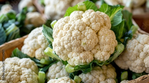 Close up of textured organic cauliflower for fresh and natural background in high quality