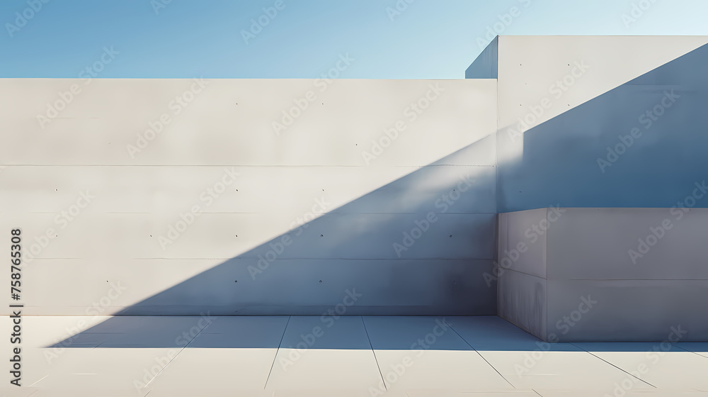 Obraz premium Modern concrete building under clear blue sky