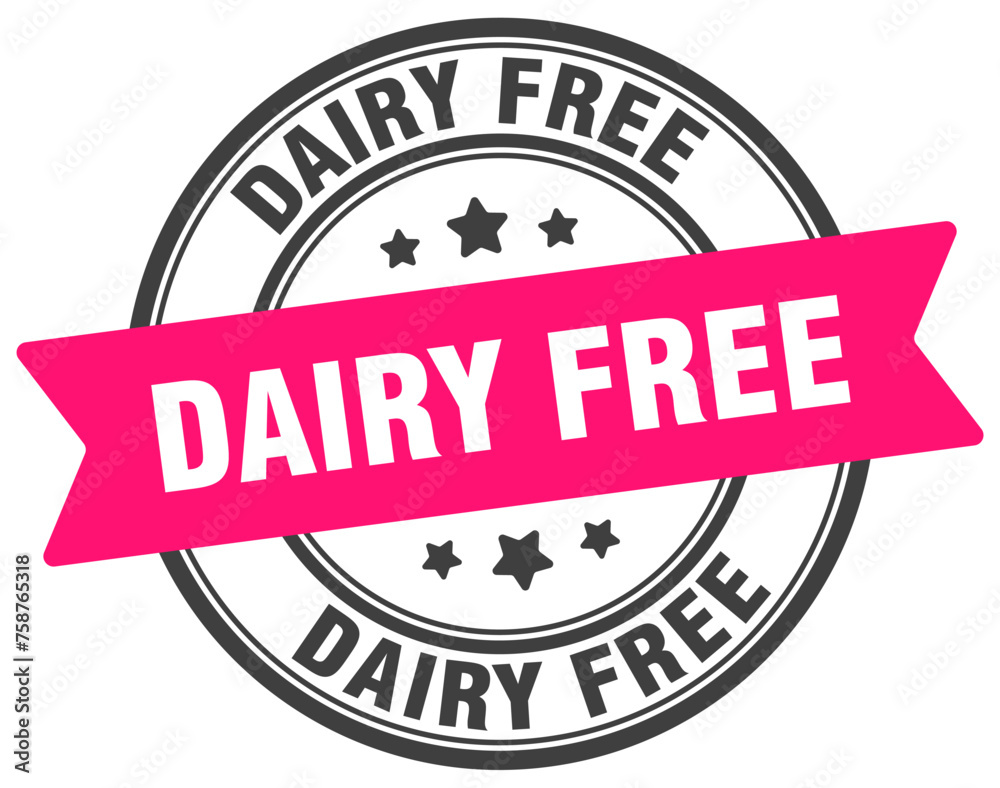 dairy free stamp. dairy free label on transparent background. round sign