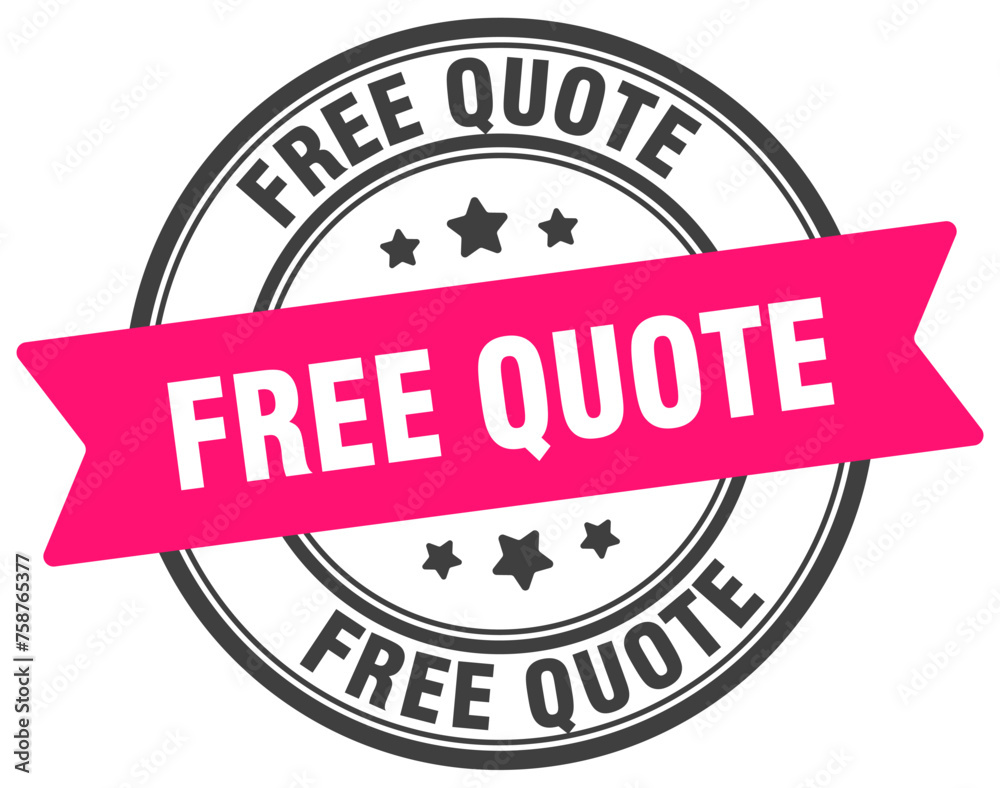 free quote stamp. free quote label on transparent background. round sign