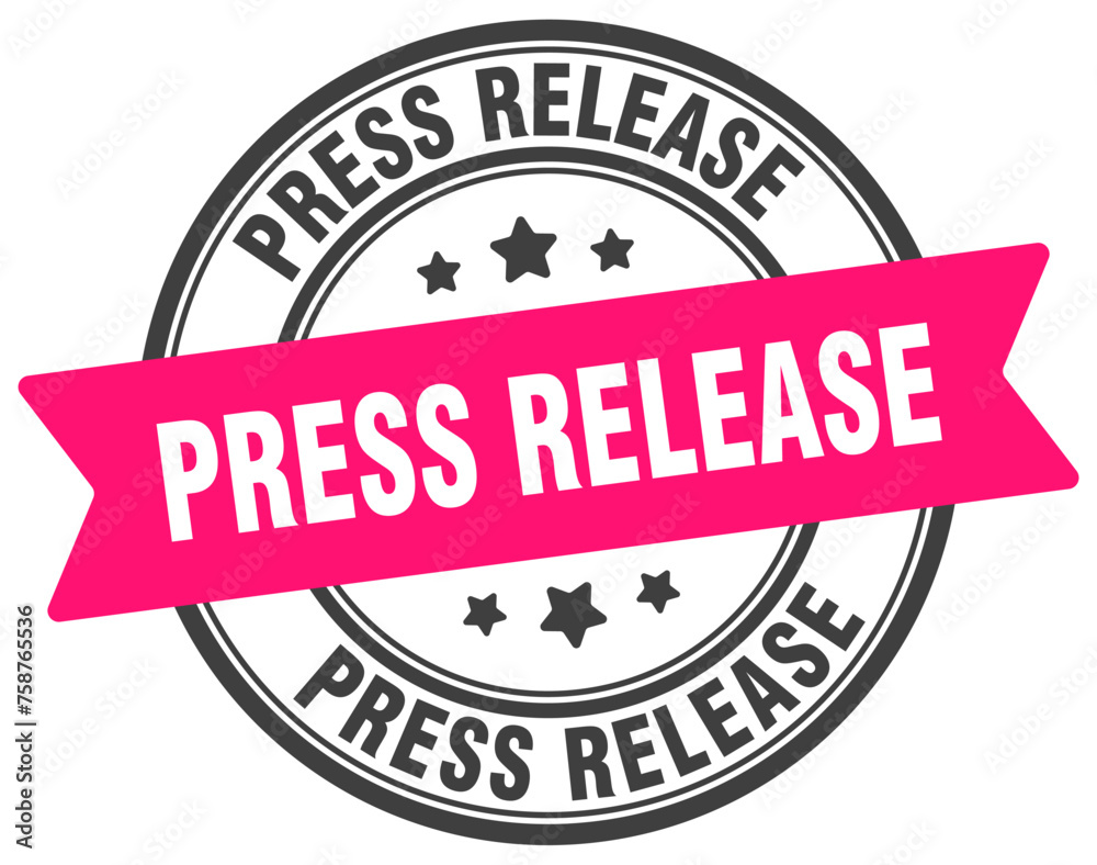 Fototapeta premium press release stamp. press release label on transparent background. round sign