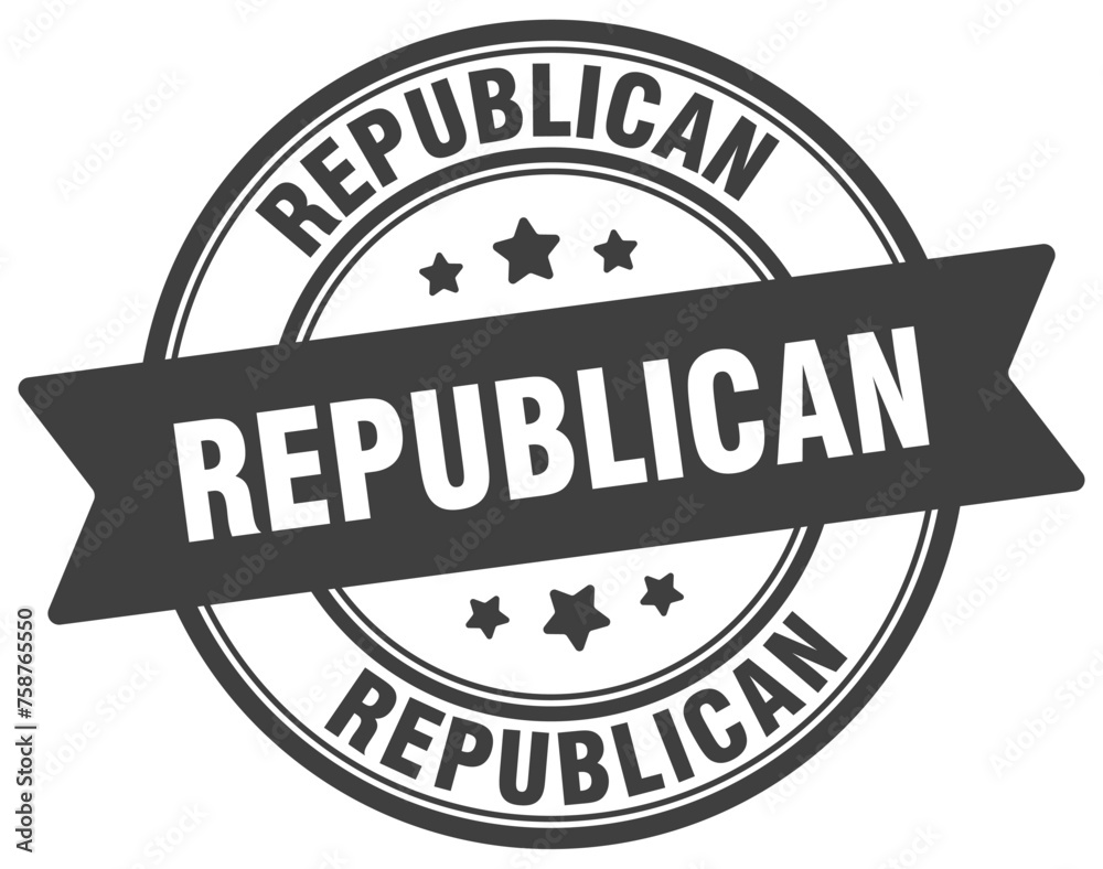 republican stamp. republican label on transparent background. round sign