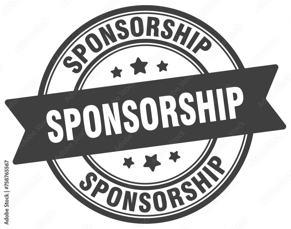 sponsorship stamp. sponsorship label on transparent background. round sign