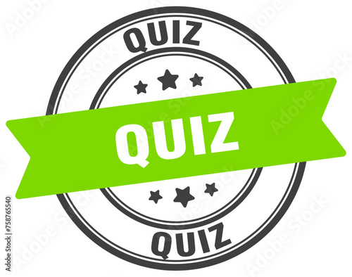 quiz stamp. quiz label on transparent background. round sign