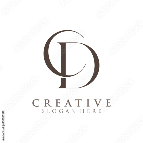 Luxury Initial CD  Monogram Text Letter Logo Design