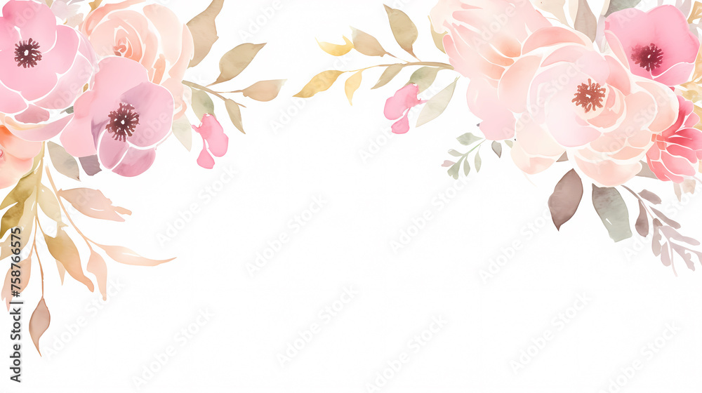 Obraz premium Painting watercolor floral background illustration floral nature