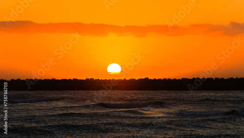 Ocean Rocky Pier Horizon Sunrise Scenic Sky Cirrus Clouds Scenic Landscape