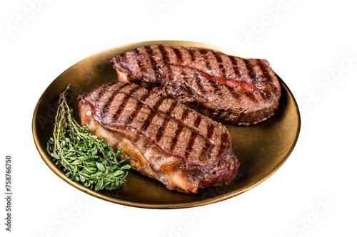 Grilled Shoulder Top Blade or Australia wagyu oyster blade beef steak.  Isolated, Transparent background. © Vladimir