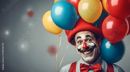 portrait of a clown with copy space