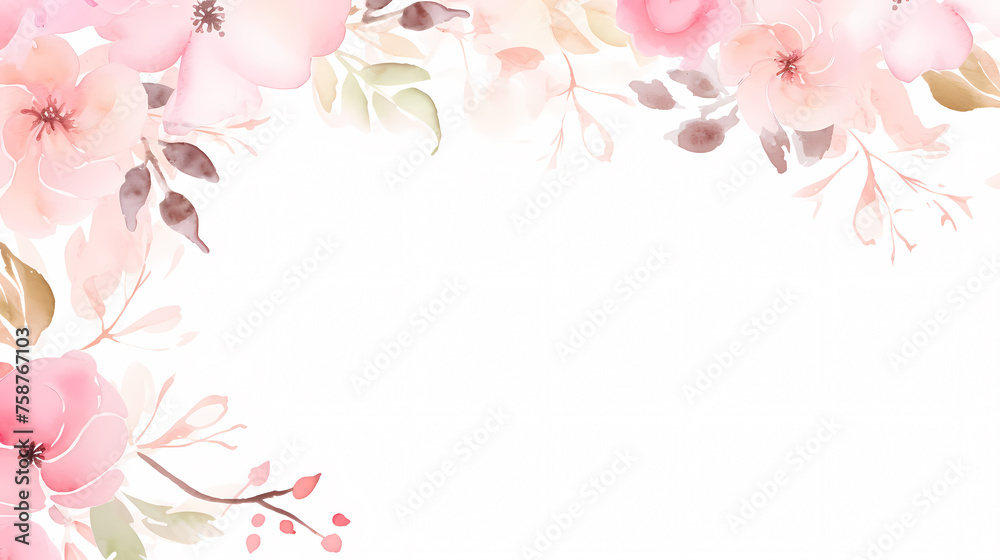 Painting watercolor floral background illustration floral nature
