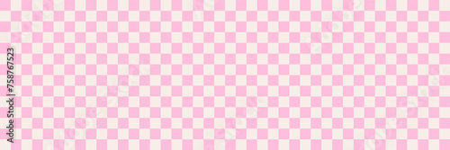 Pink Checkerboard Abstract Seamless Pattern. Popular Groovy Grid Pattern Background. Cute Print On The Wall Or The Tablecloth. Vector Illustration