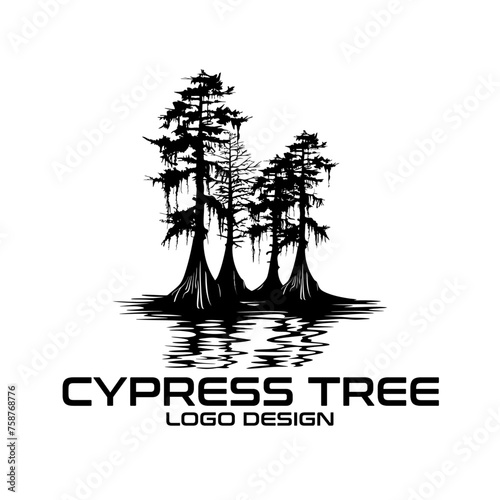 Cypress Tree Vector Logo Design