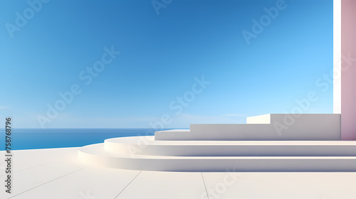 Abstract white painted concrete structure building © jiejie