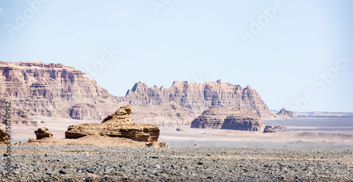Landscape of Yadan, the Five Fort Devil City in Hami, Xinjiang, China photo