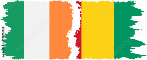 Canvas Print Guinea and Ireland grunge flags connection vector