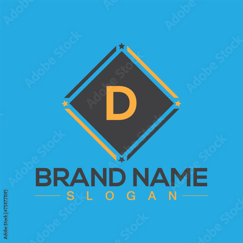 D letter logo design, vector template for corporate business