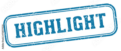 highlight stamp. highlight rectangular stamp on white background
