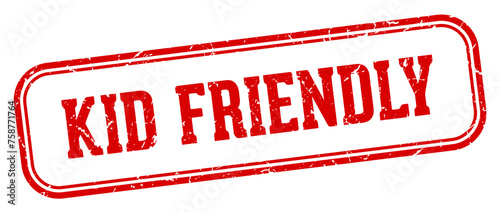 kid friendly stamp. kid friendly rectangular stamp on white background
