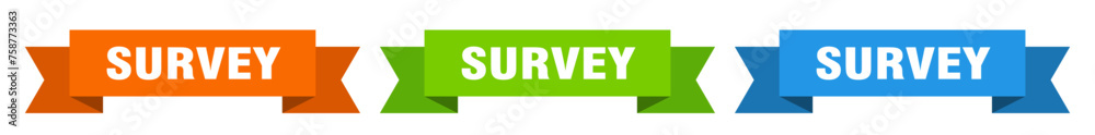 survey ribbon. survey isolated paper sign. banner survey ribbon. survey isolated paper sign. banner