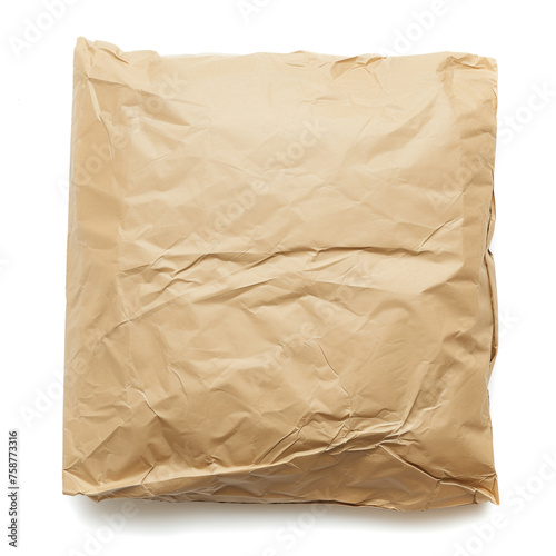 Square paper bag isolated on white сreated with Generative Ai