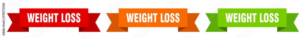 weight loss ribbon. weight loss isolated paper sign. banner weight loss ribbon. weight loss isolated paper sign. banner