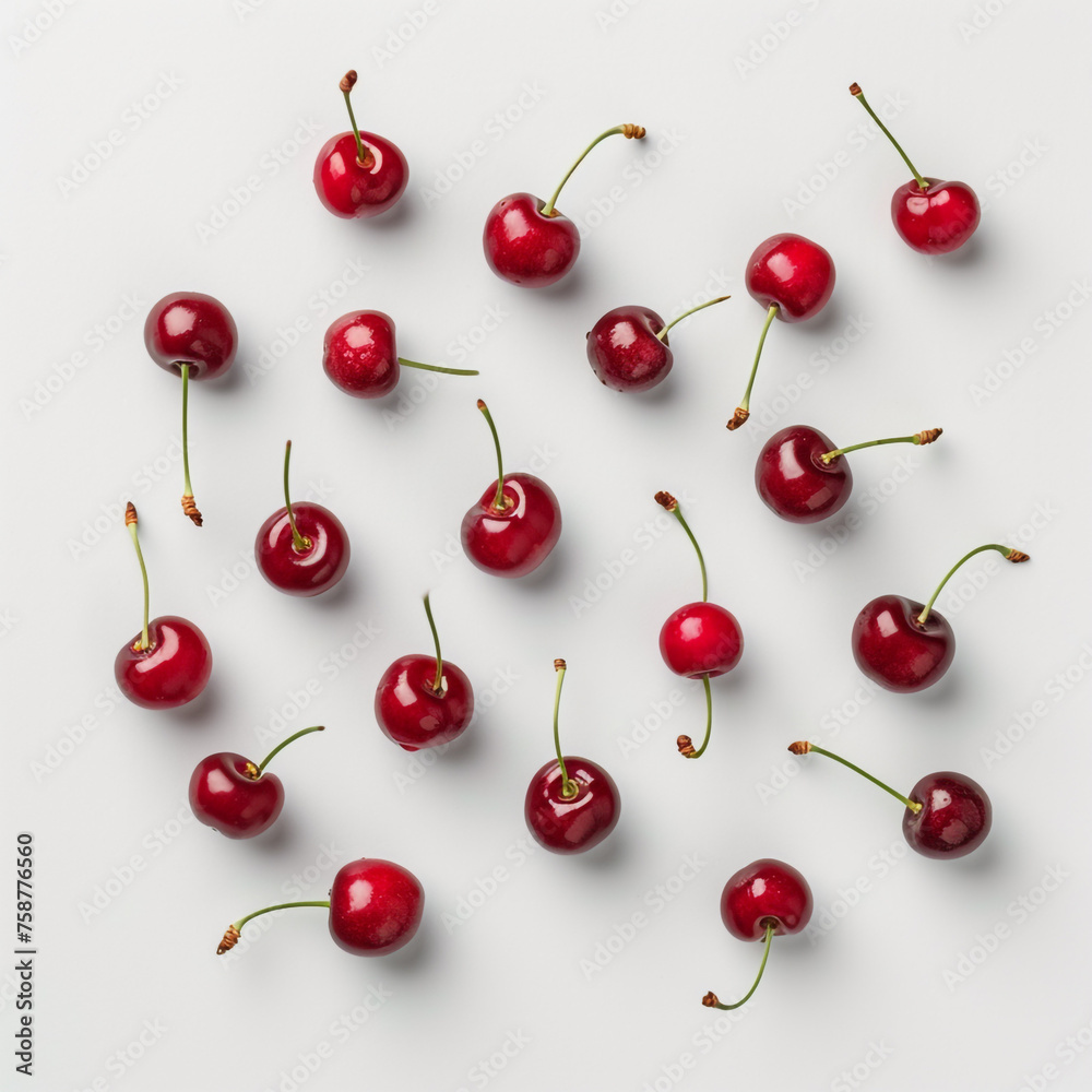 cherry isolated on white сreated with Generative Ai cherry isolated on white сreated with Generative Ai