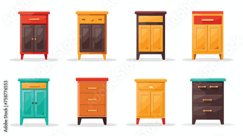 Cabinet with colored icon vector illlustration logo photo