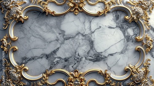 3D Wallpaper Ceiling Golden Luxury Frame Beauty

