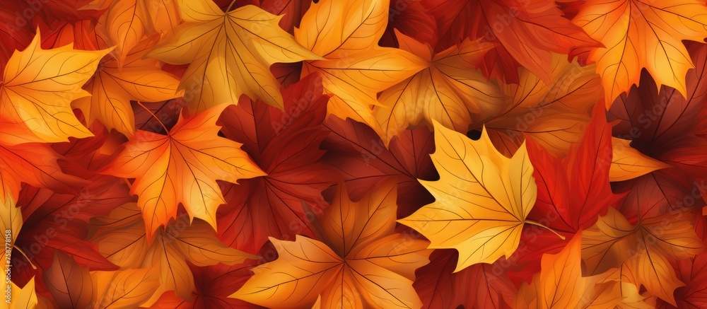 Autumn leaves seamless background for various design purposes