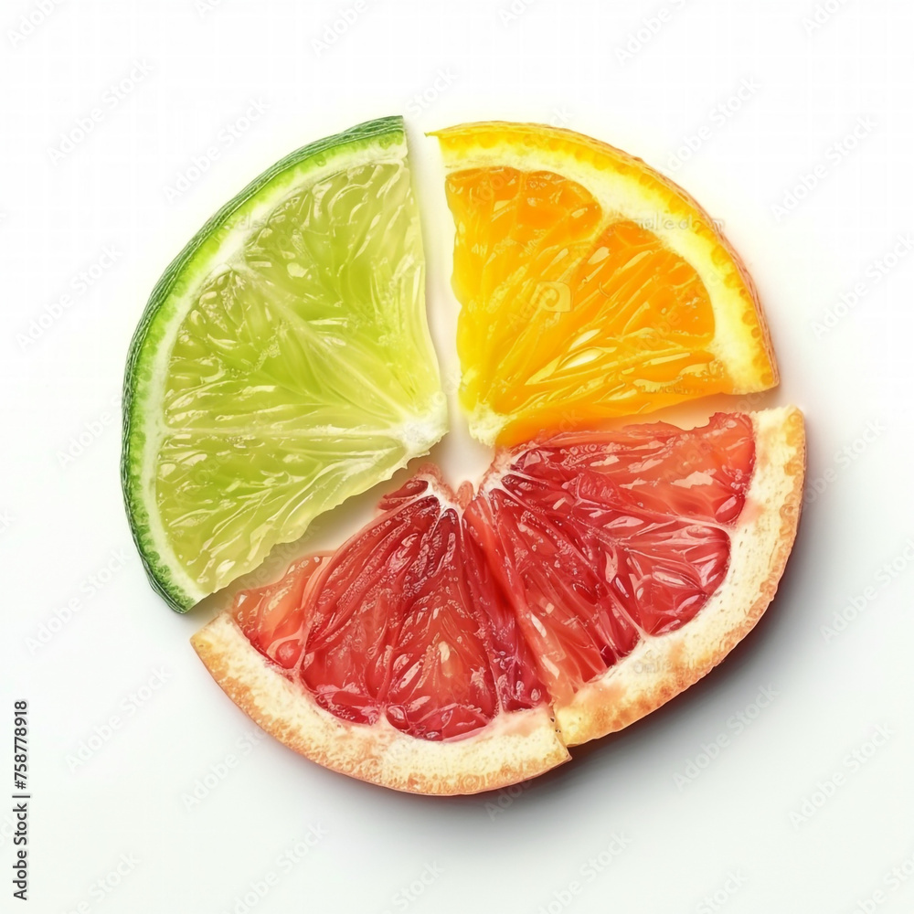 Isolated citrus slice сreated with Generative Ai Isolated citrus slice сreated with Generative Ai